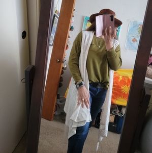 Anthro Madigan vest sheer. Made in USA off white.